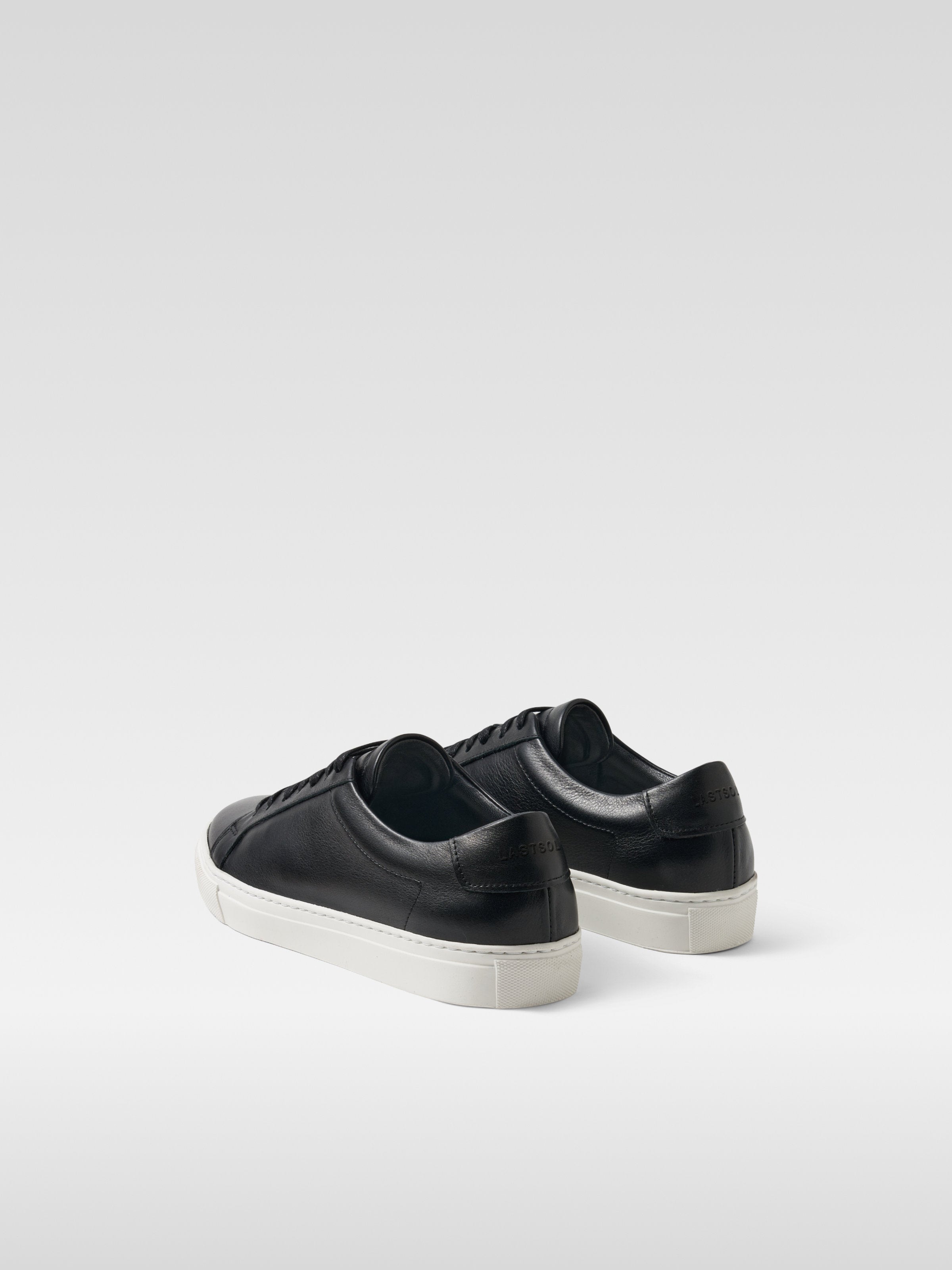 Black leather sneakers for women