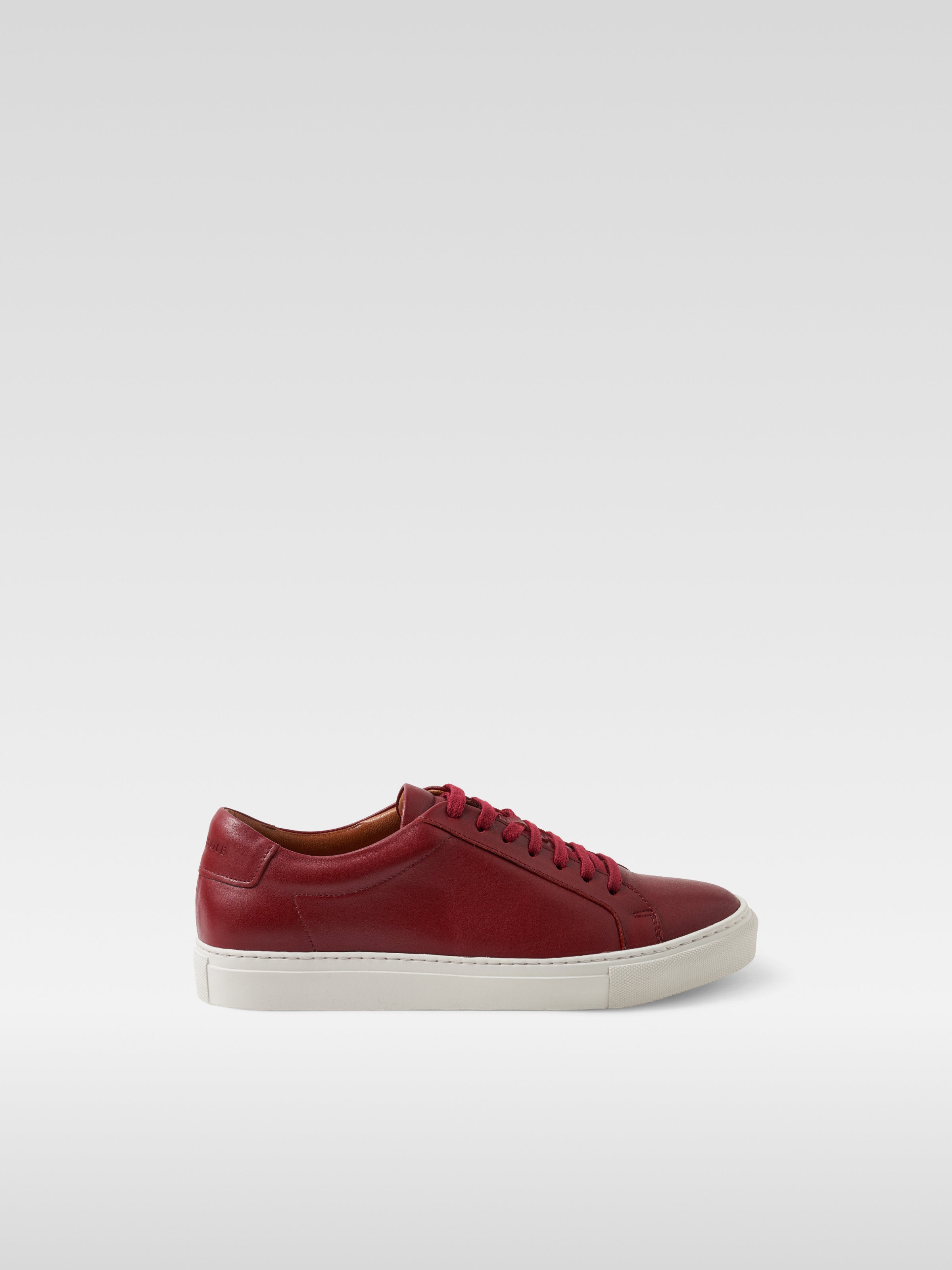 Burgundy leather sneakers for women