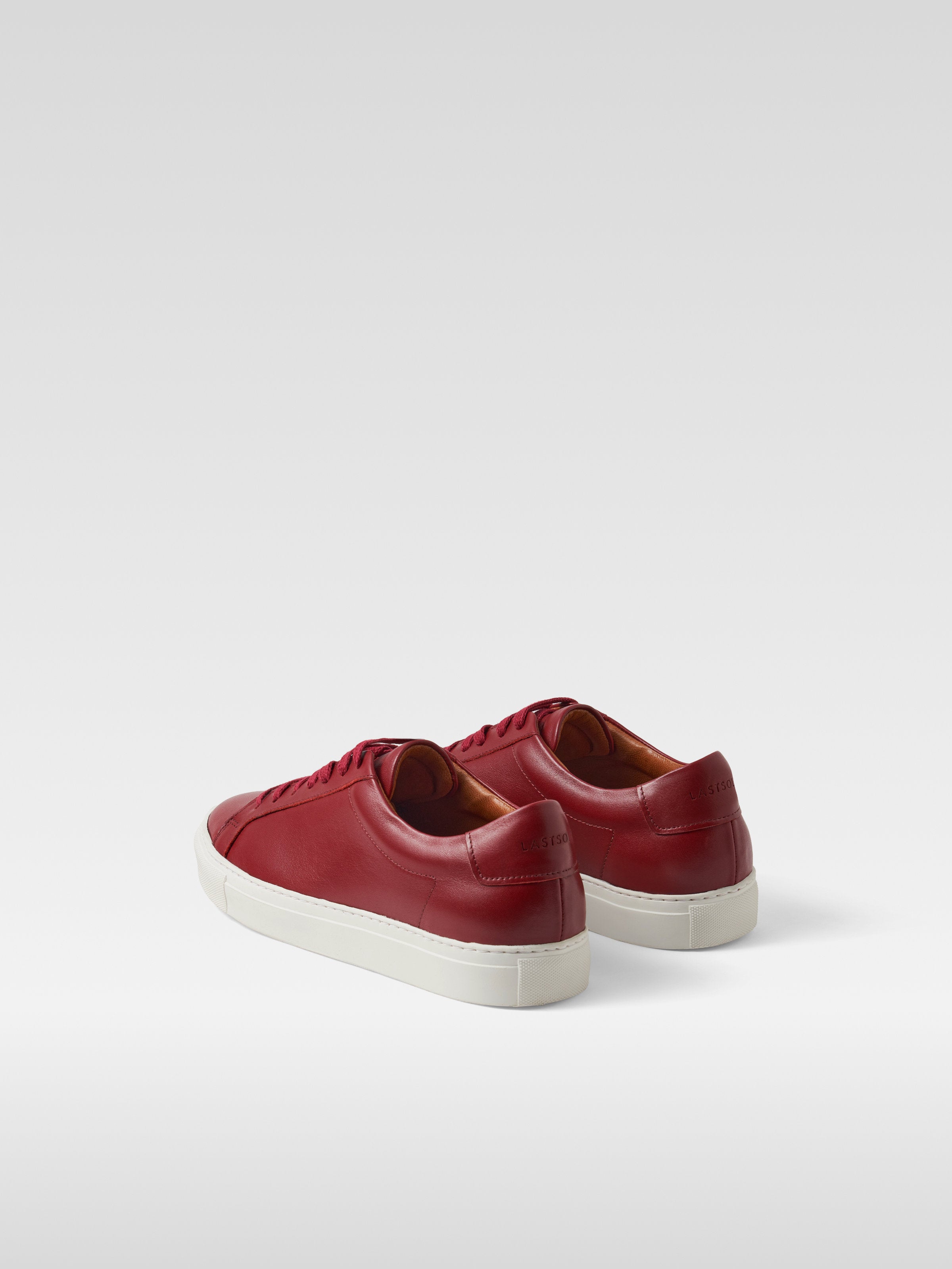 Burgundy leather sneakers for women