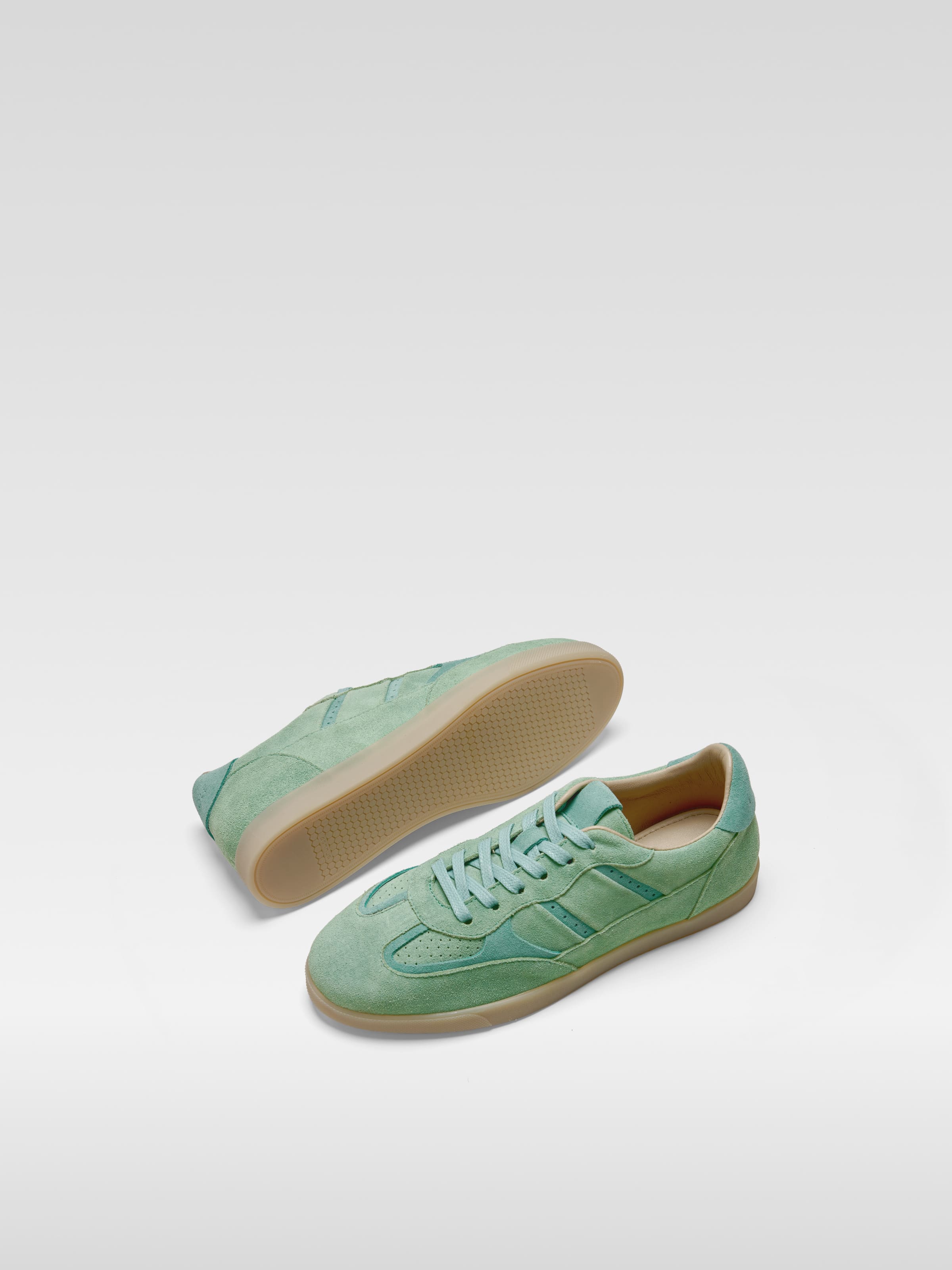 Green suede sneakers LALAS for women 5