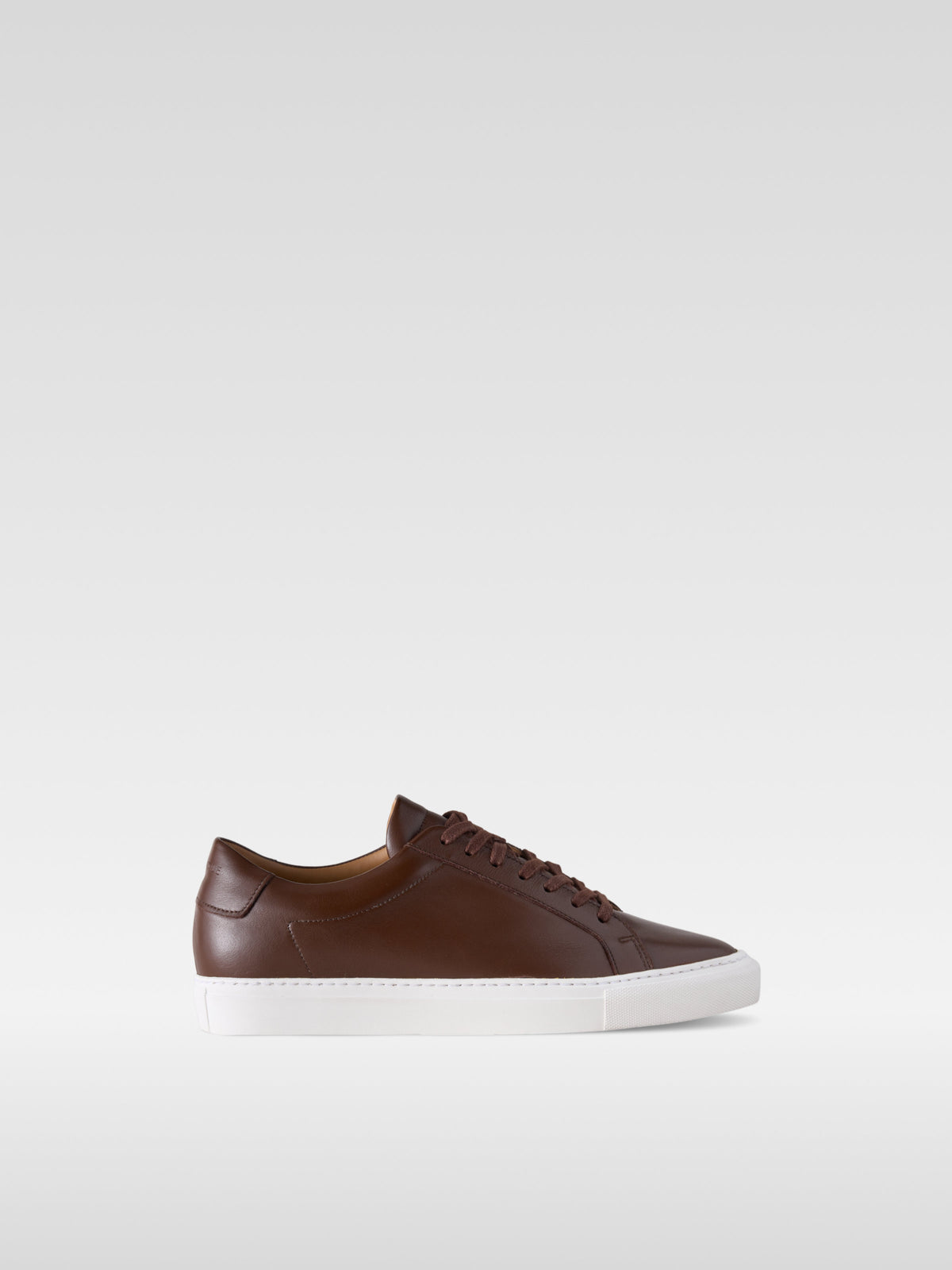 Metro brown leather sneakers for men, side view