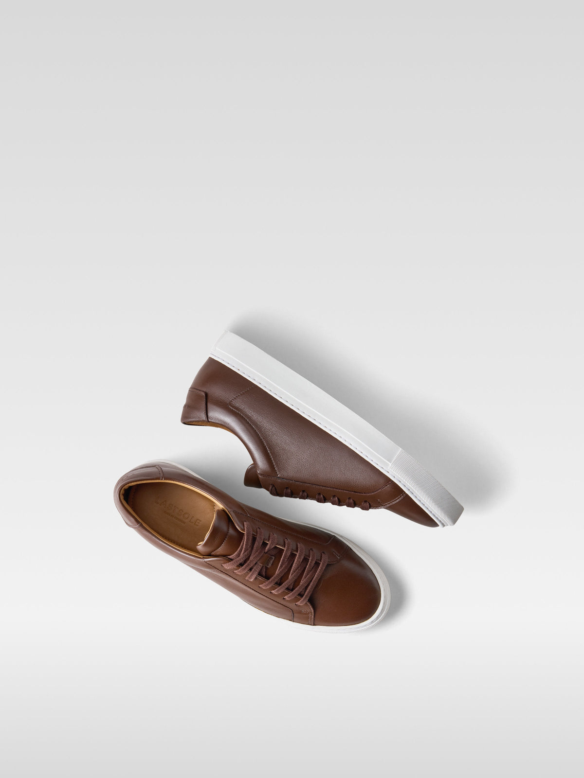 Metro brown leather sneakers for women