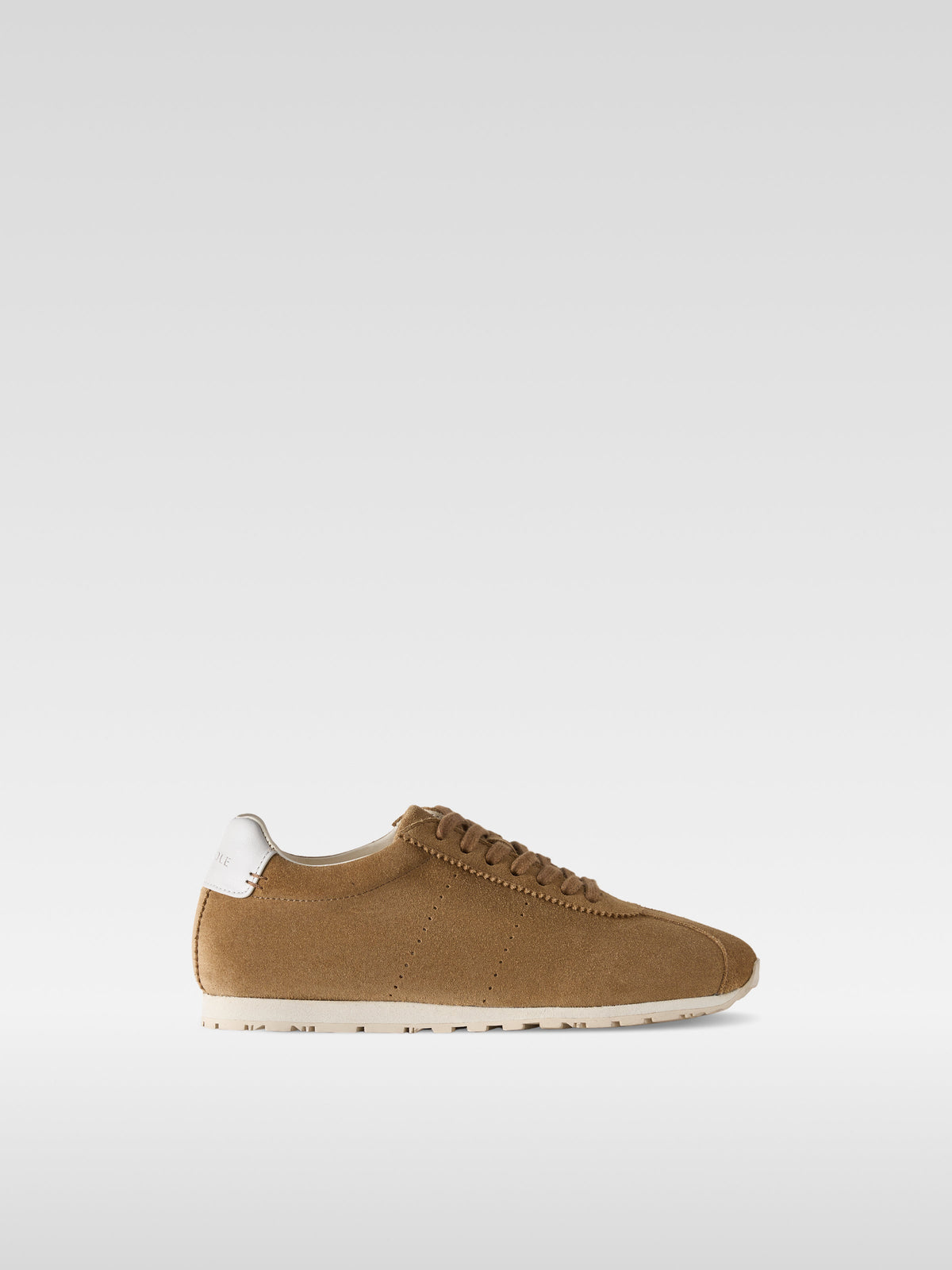 Meow beige suede sneakers for women, side view