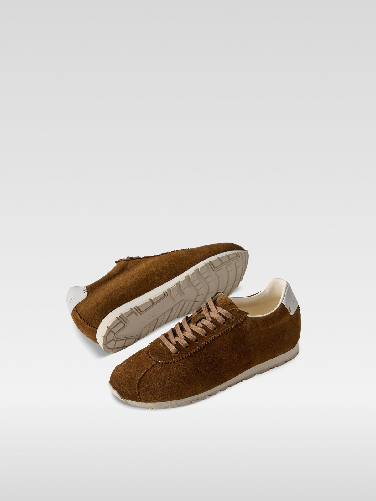 Meow light brown suede sneakers for women, front view