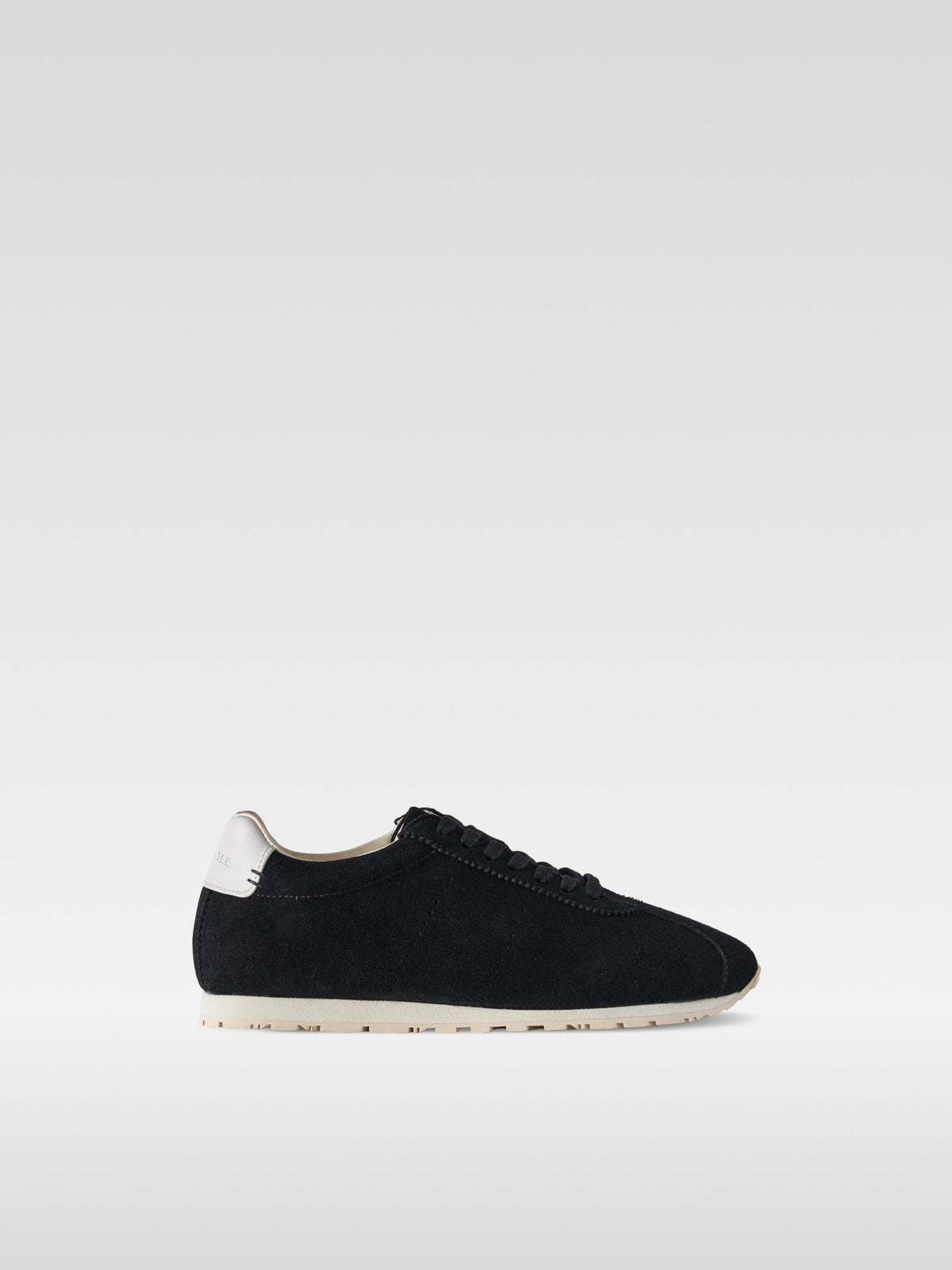 Meow black suede sneakers for women, side view