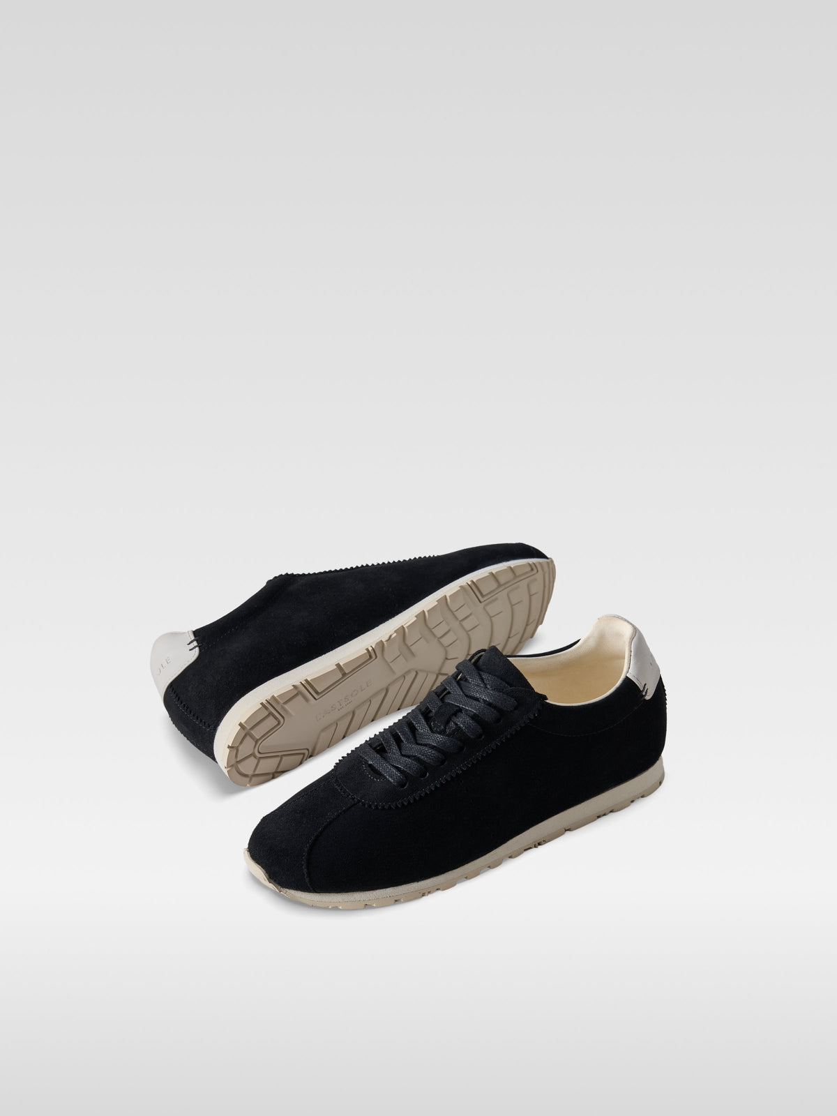 Meow black suede sneakers for women, front view