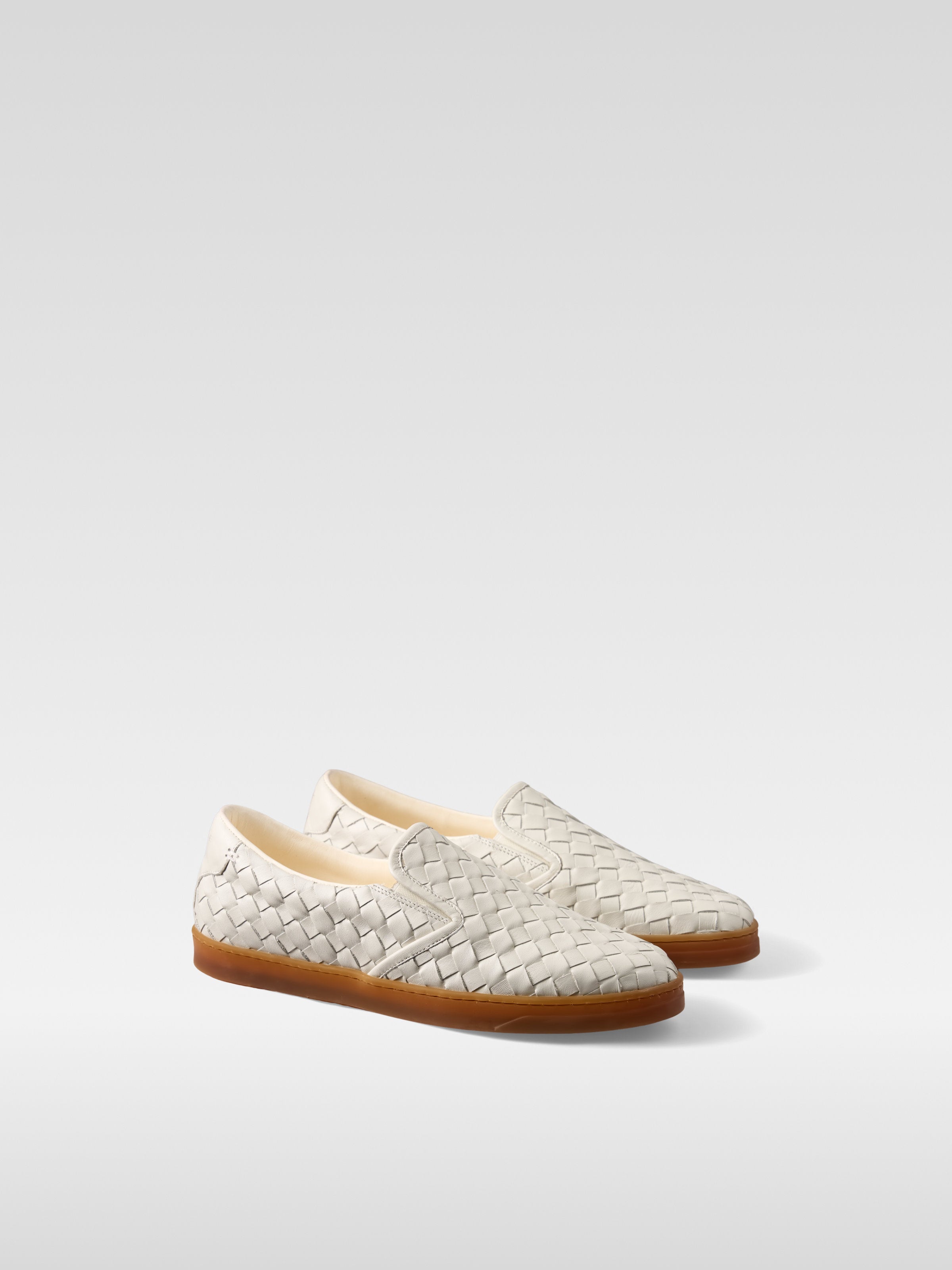 Loom - Off White nappa leather loafers for men