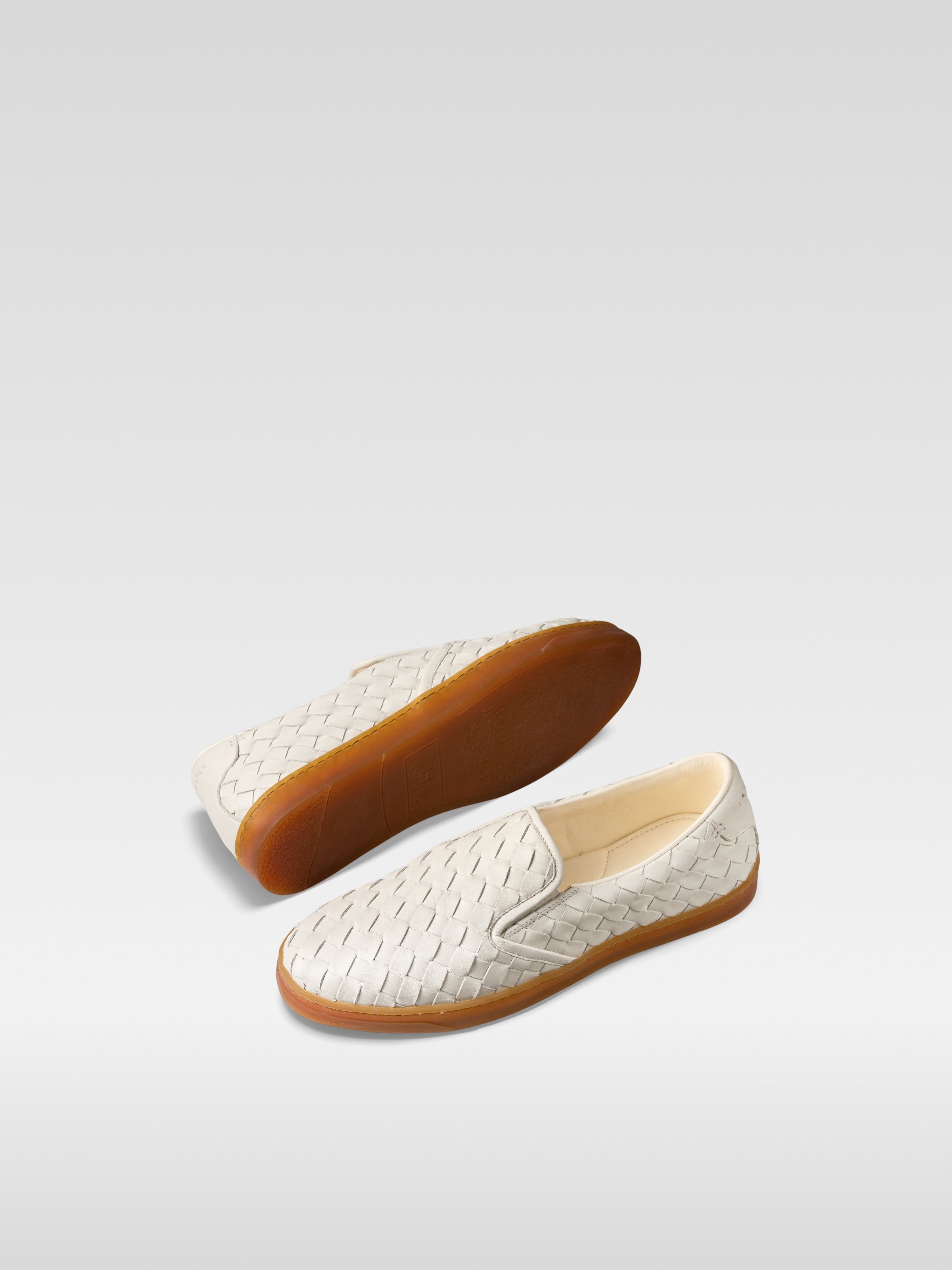 Loom - Off White nappa leather loafers for men