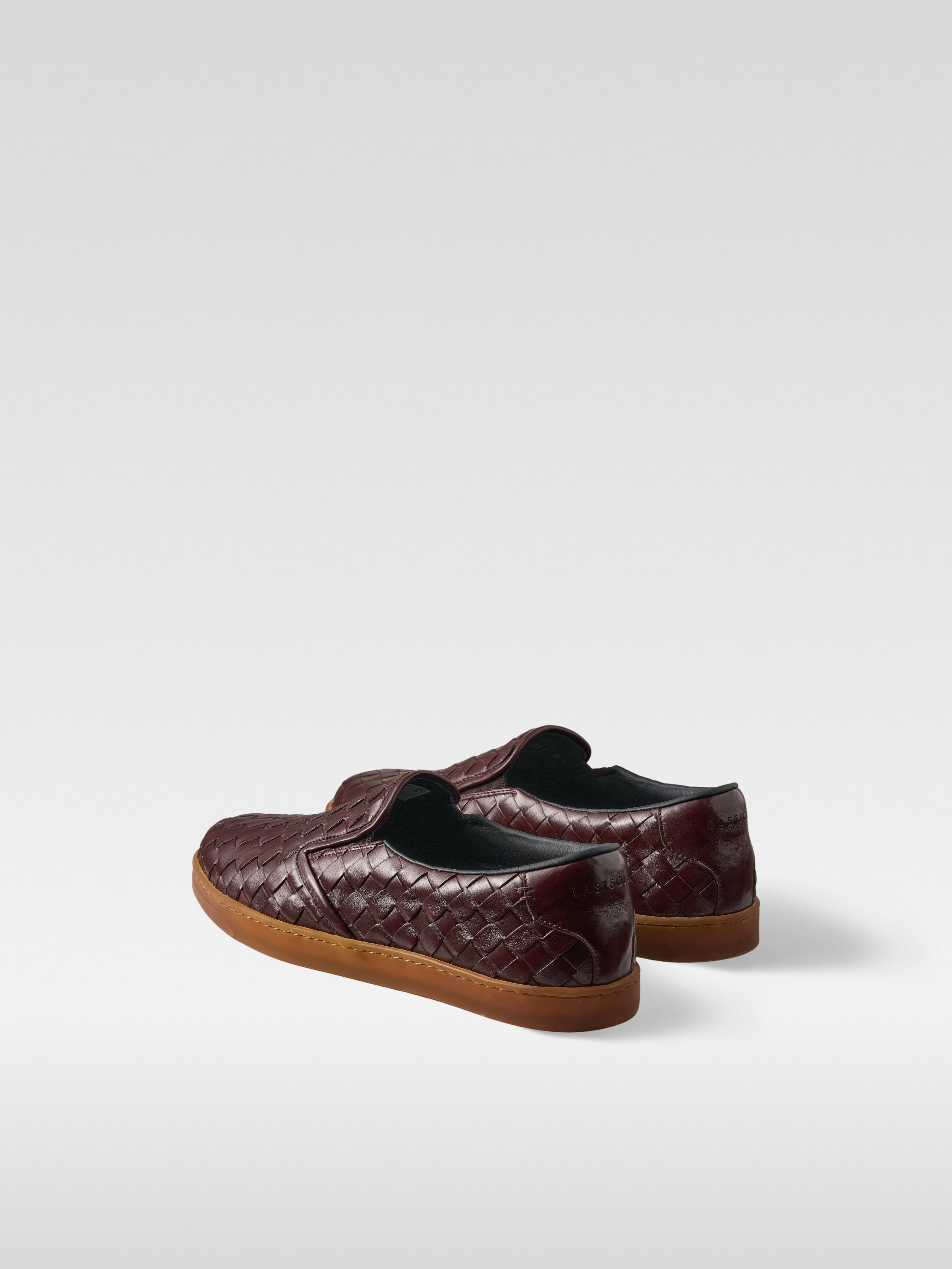 Loom - Mocasines trenzados de napa color vino para mujer