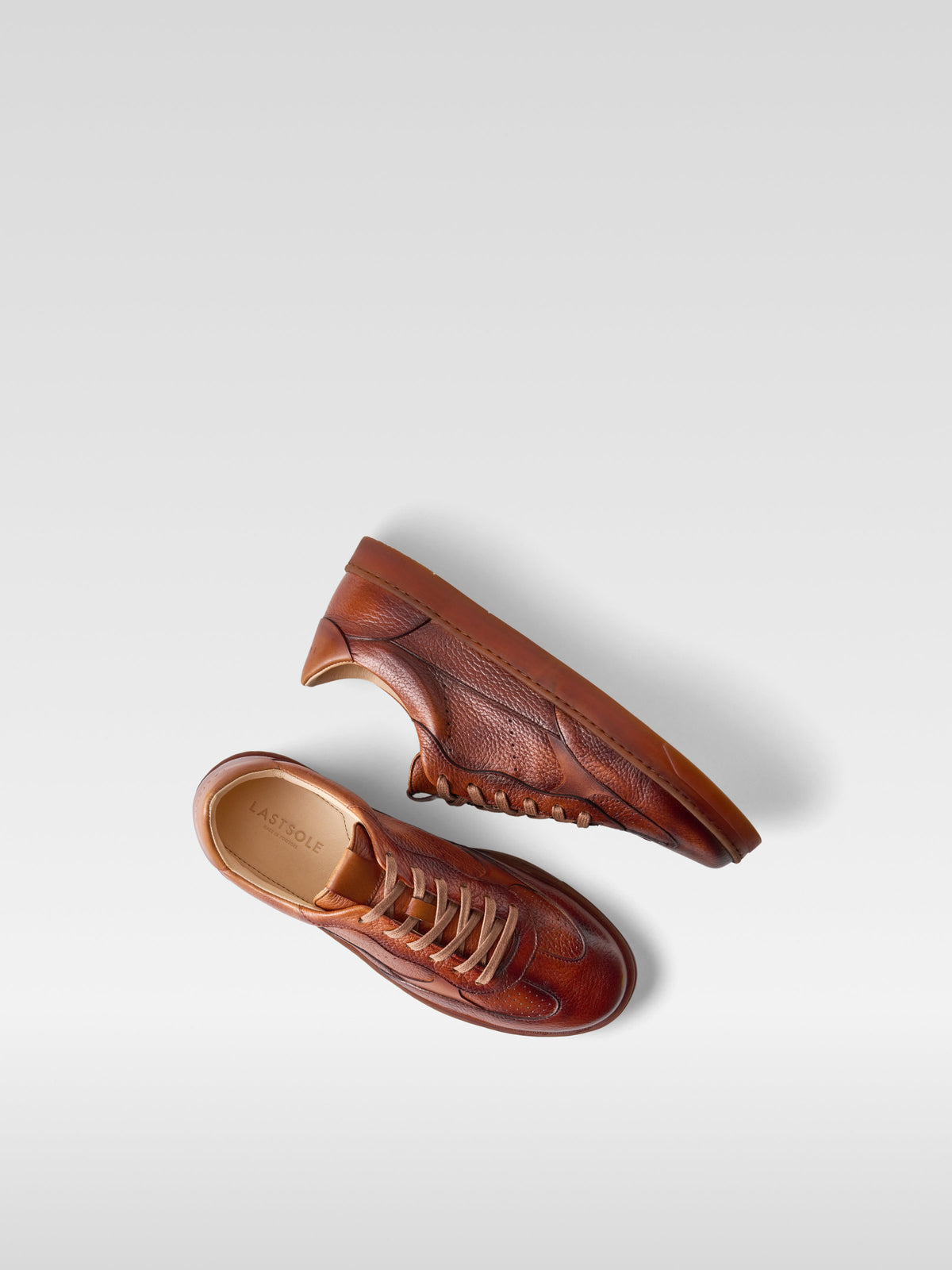 Lalas II cognac hand-painted deer leather sneakers for men