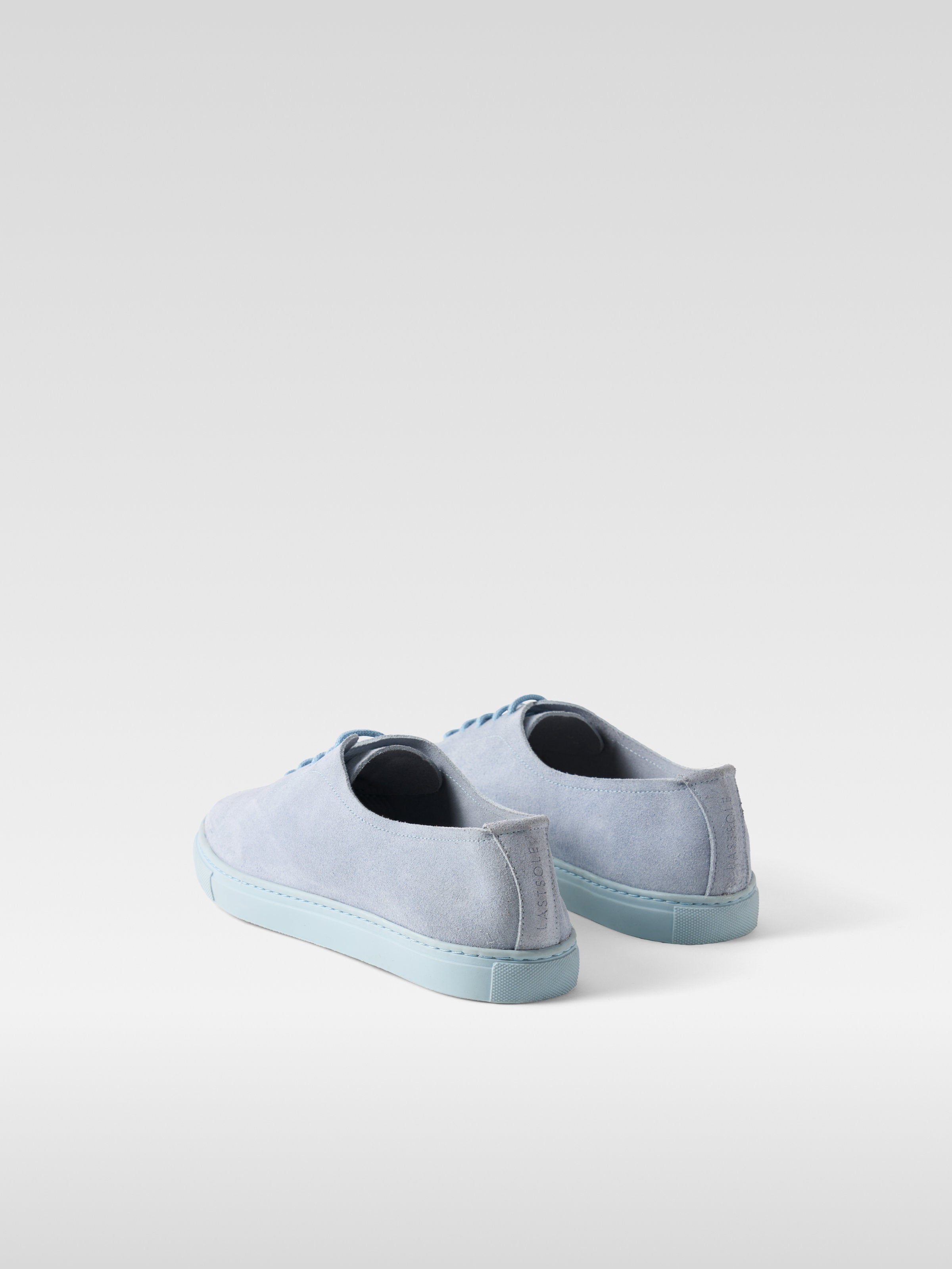 Light blue suede sneakers for men
