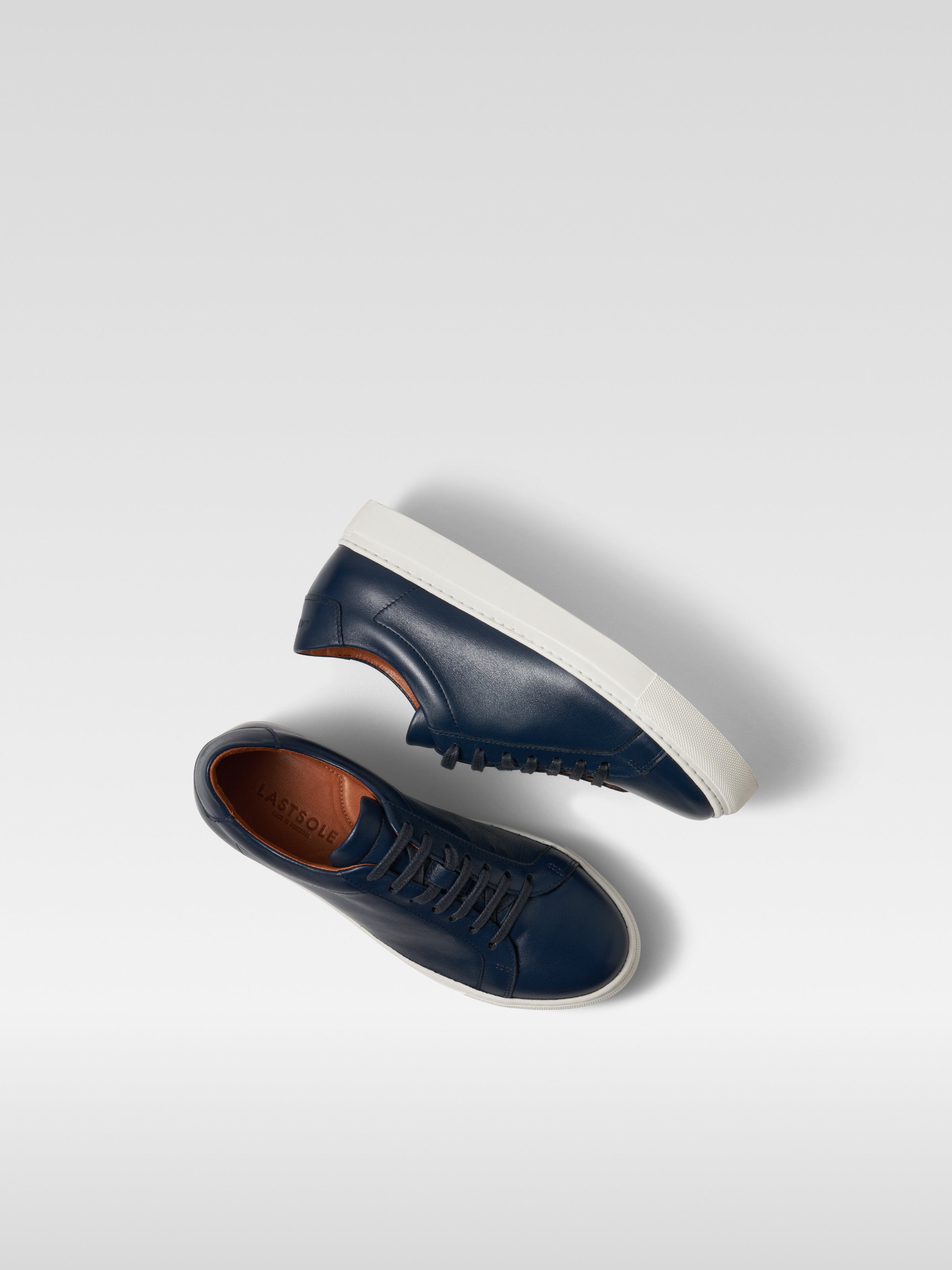 Navy Leather Sneakers for women
