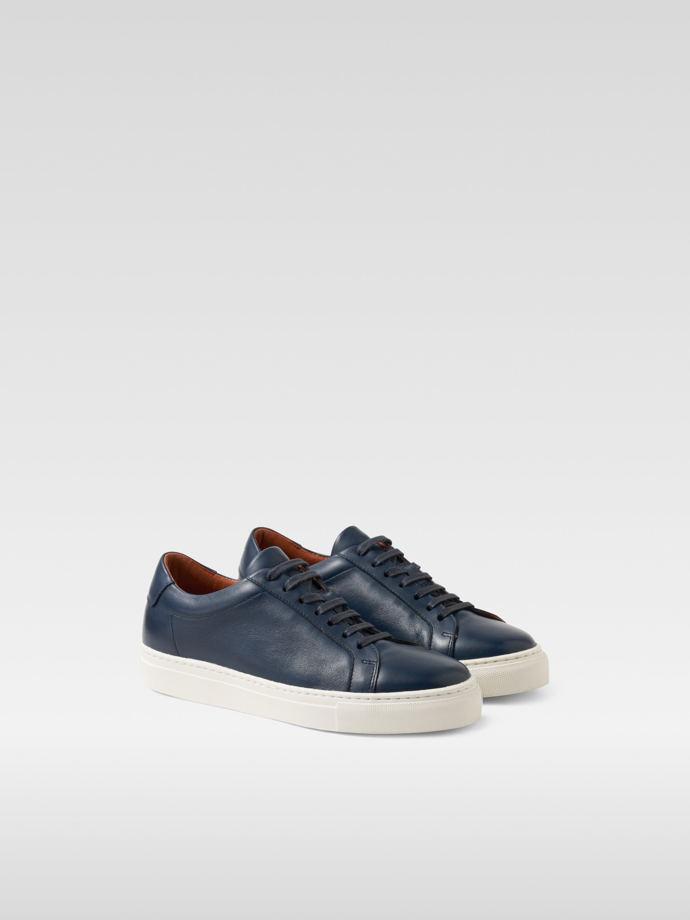 Navy Leather Sneakers for women