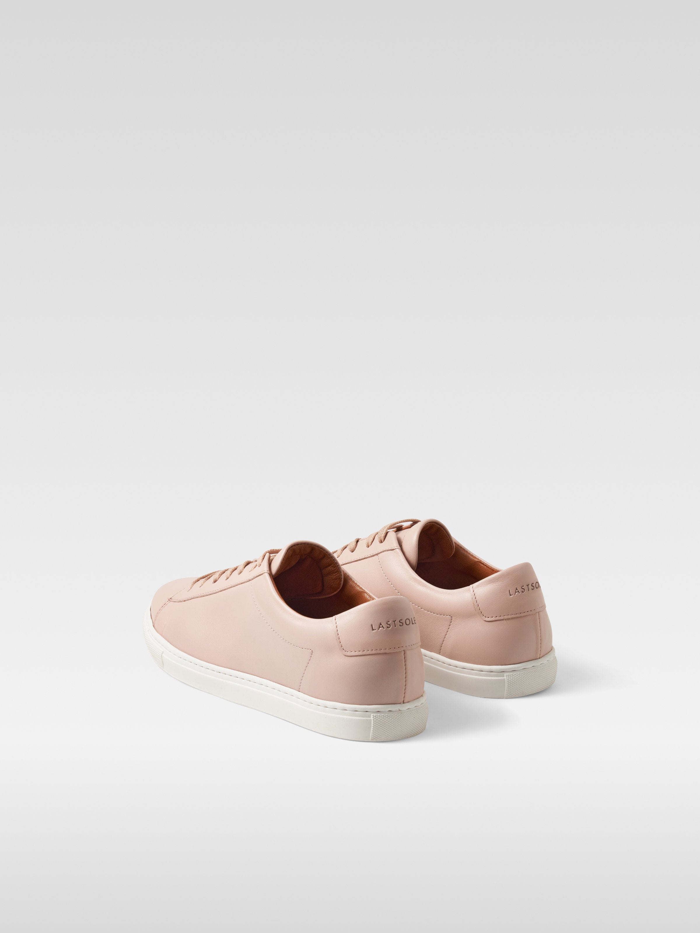 Nude leather sneakers in white sole for men