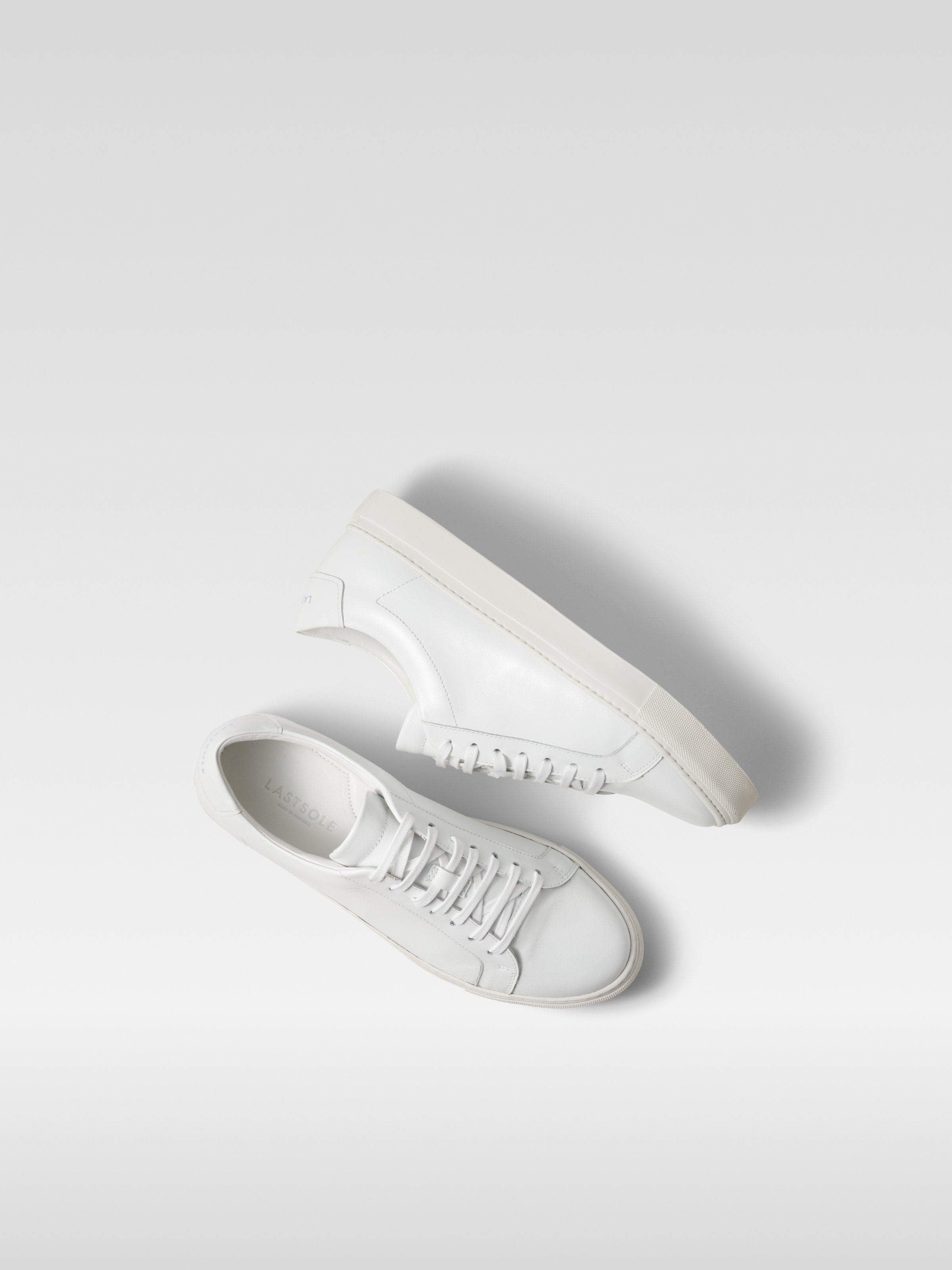 White leather sneakers for men
