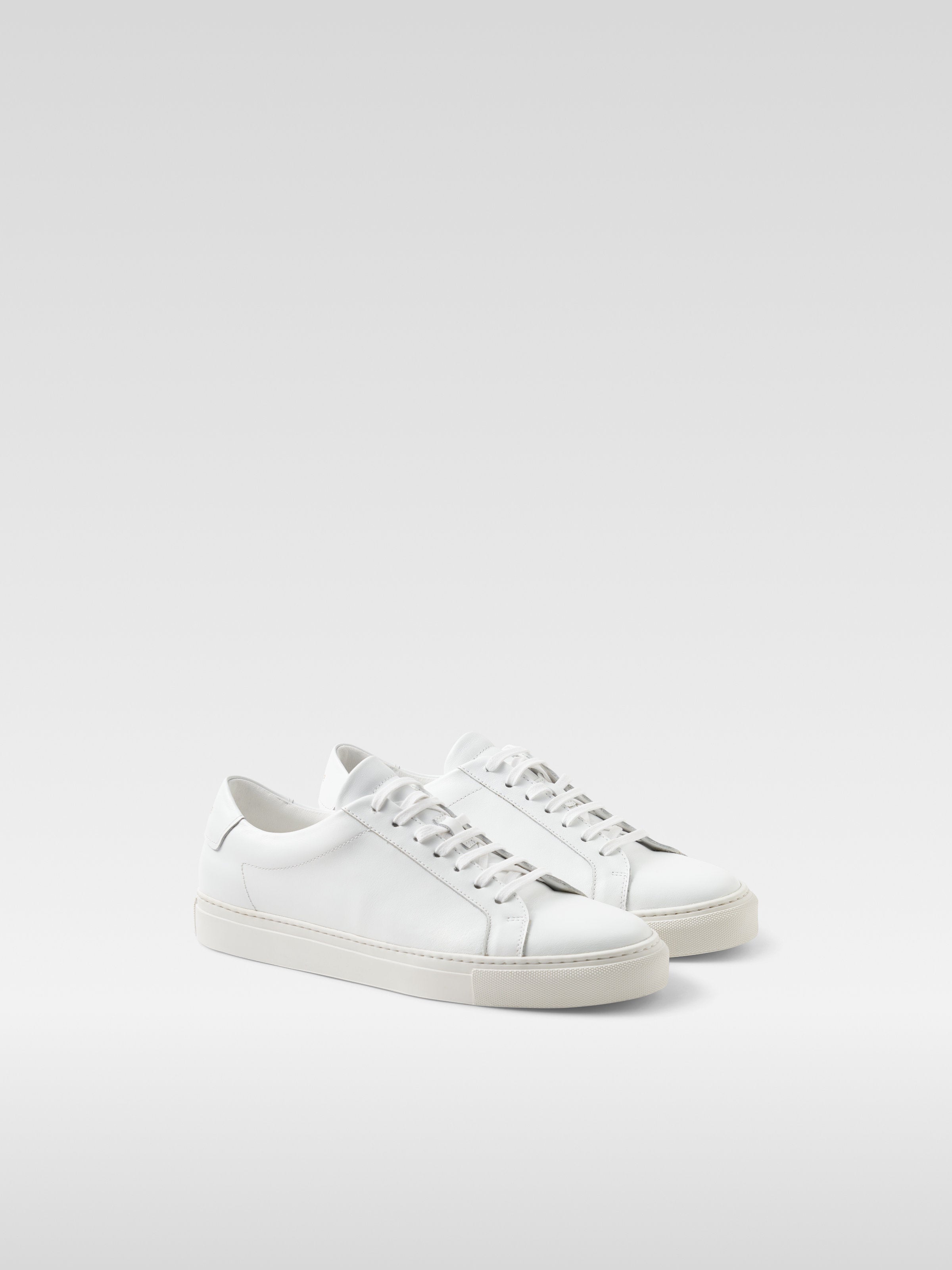 White leather sneakers for women