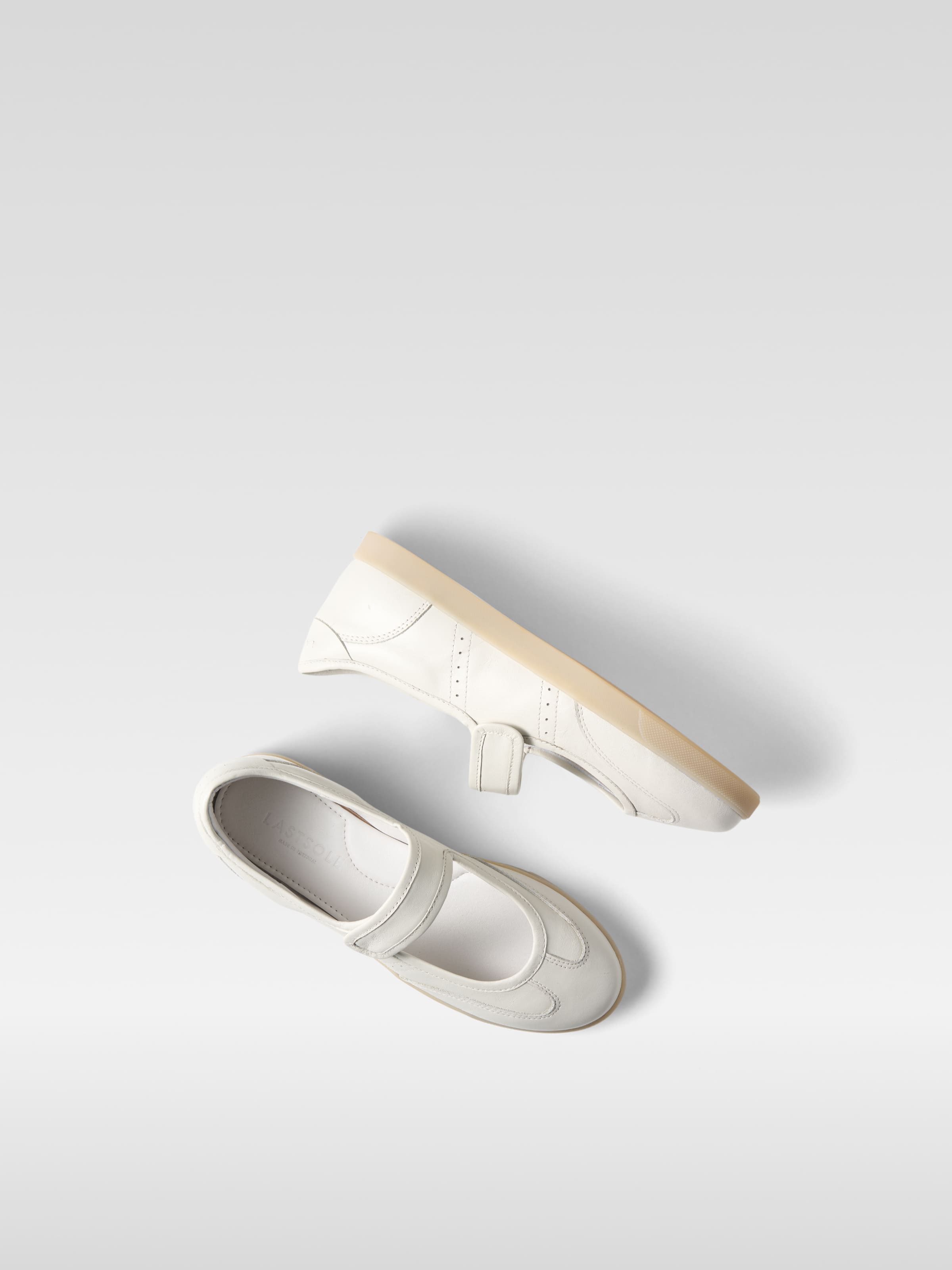 Bea - Off White leather sneakers for women
