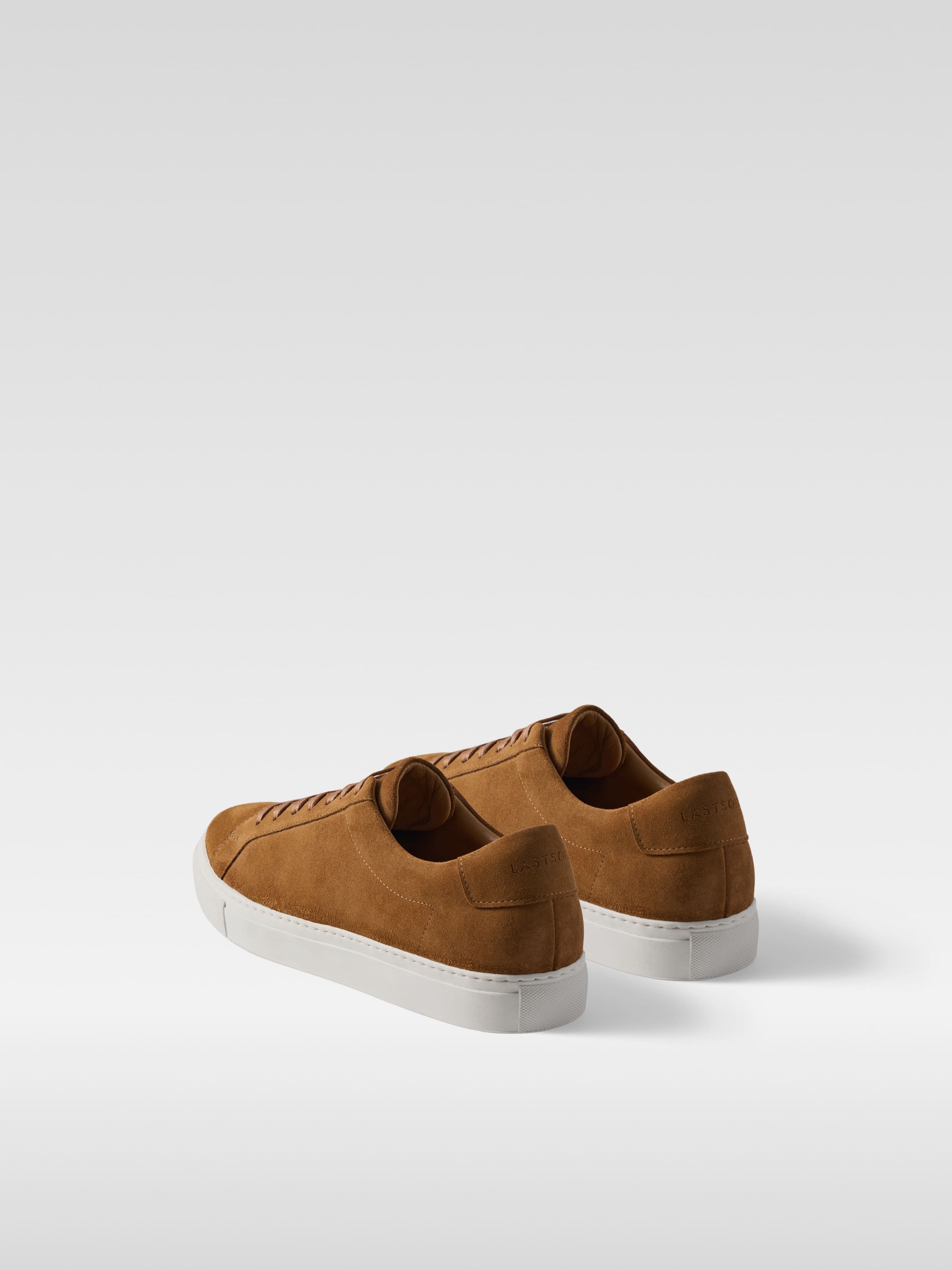 Cognac suede sneakers for men 3