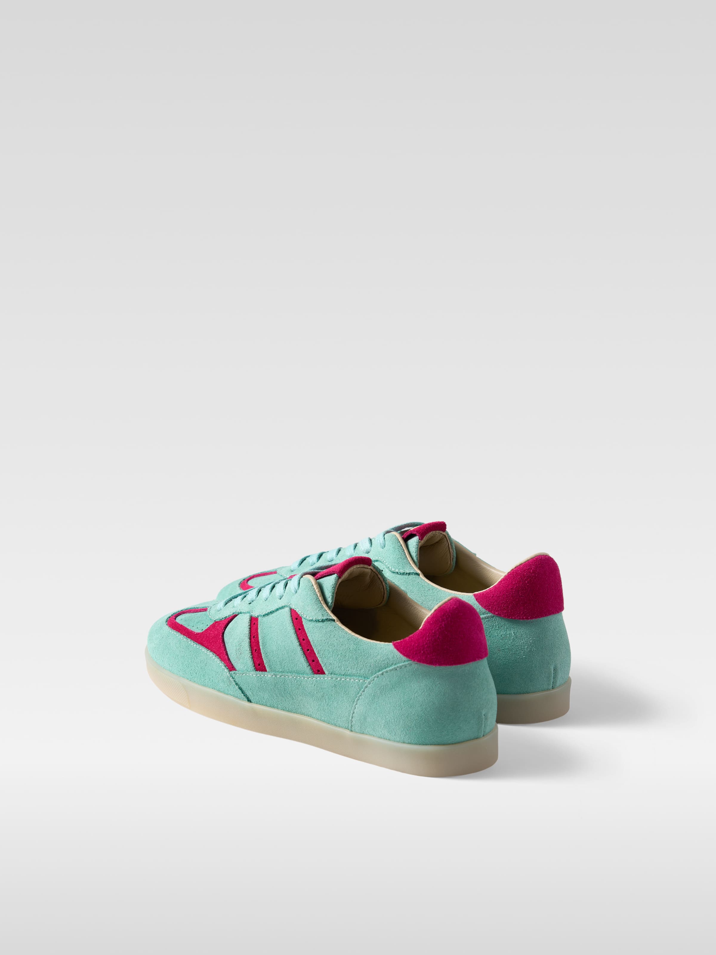 Green / Pink suede sneakers LALAS for women 3