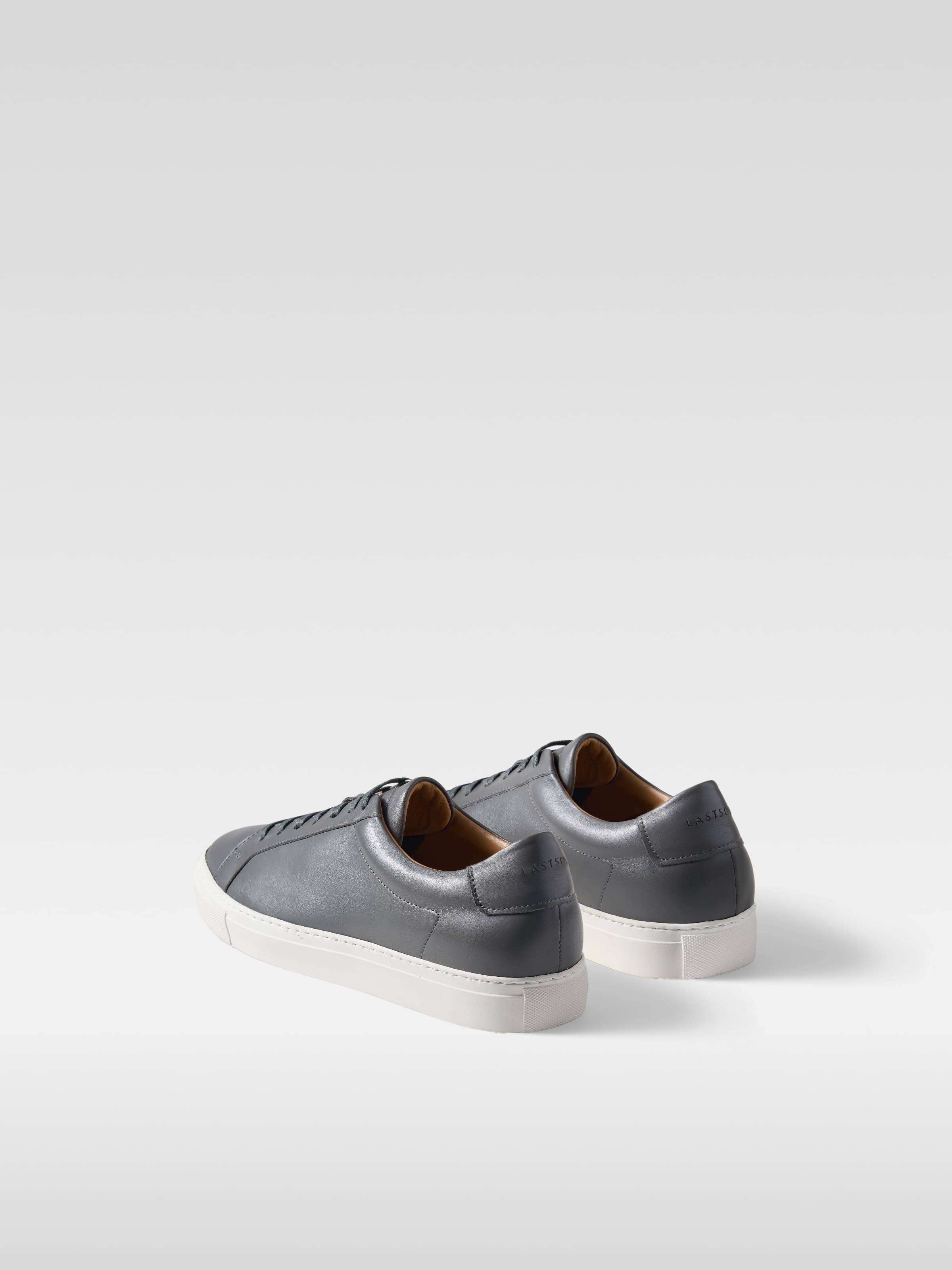 Grey leather sneakers for women 3