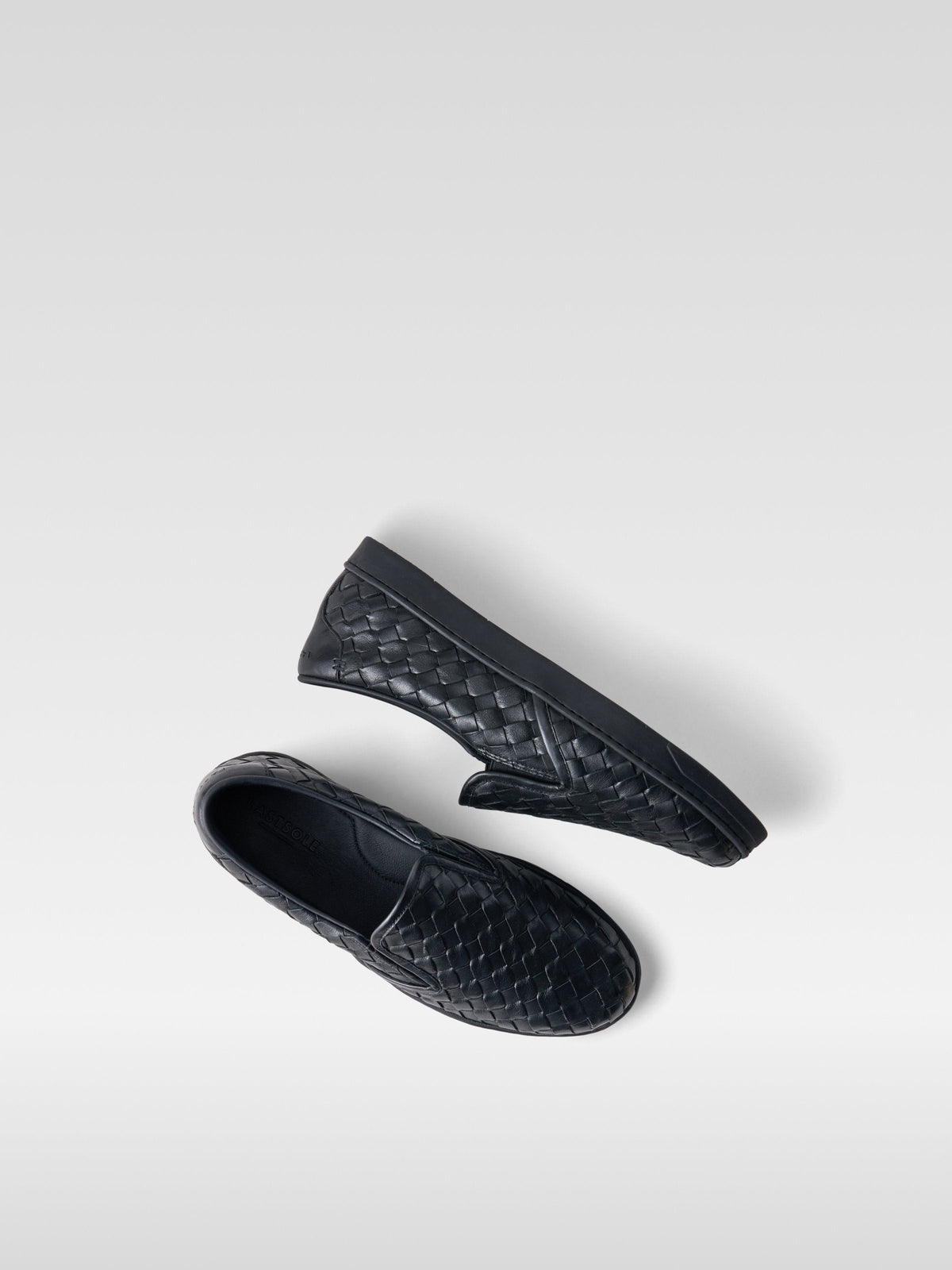 Loom all black handwoven nappa leather sneakers for women