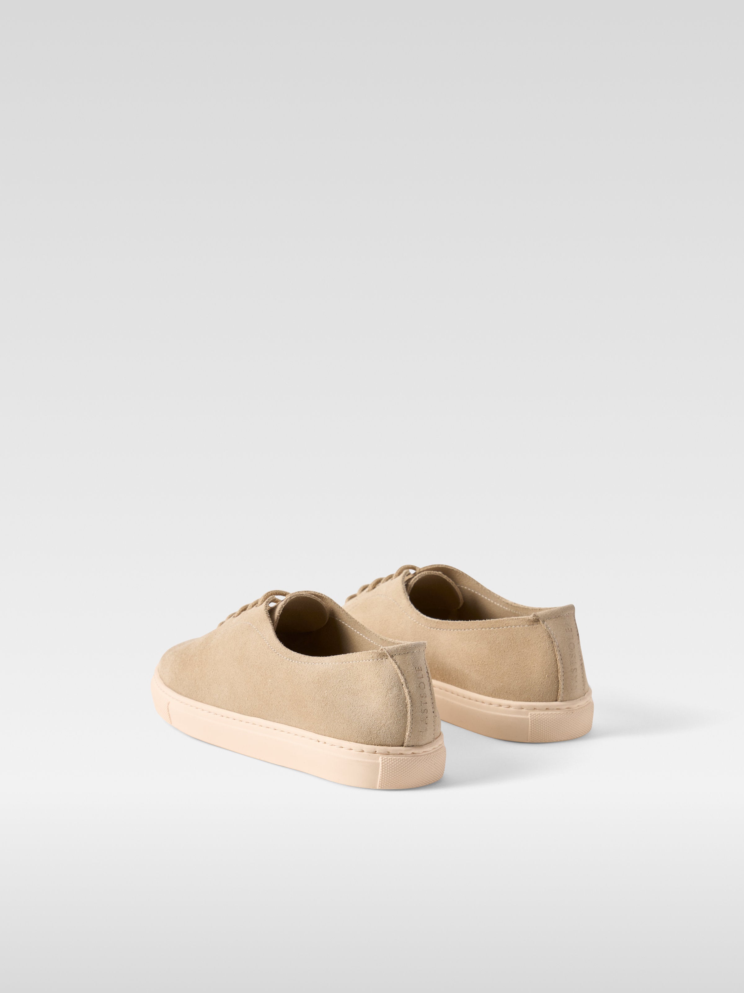 Nude suede sneakers for women